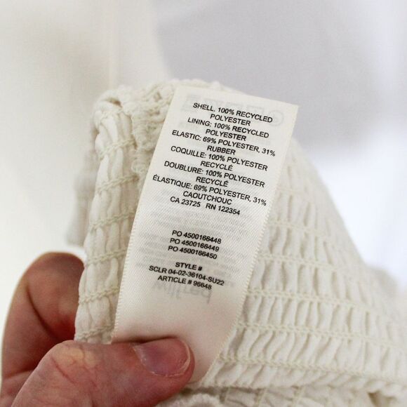 Aritzia Wilfred Women’s Smocked White Camisole Sweetheart Neckline Large - Picture 6 of 6